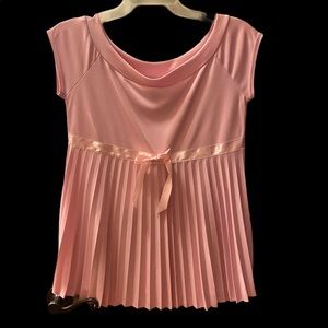 light pink pleated blouse